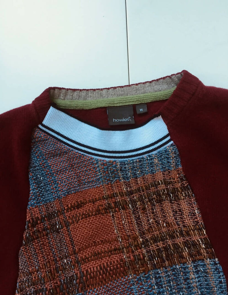 TLZ reworked sweater with weaving
