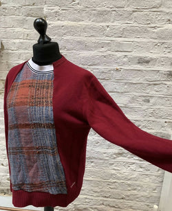 TLZ reworked sweater with weaving